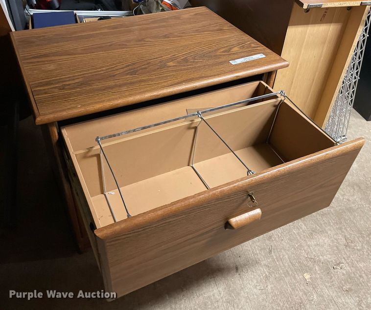 image for item MY9258 (3) wood lateral file cabinets