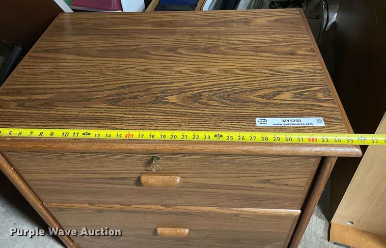 image for item MY9258 (3) wood lateral file cabinets