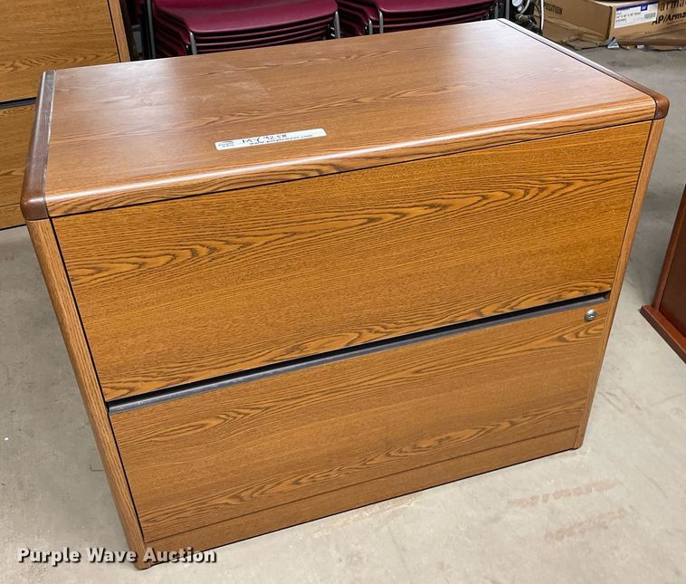 image for item MY9258 (3) wood lateral file cabinets