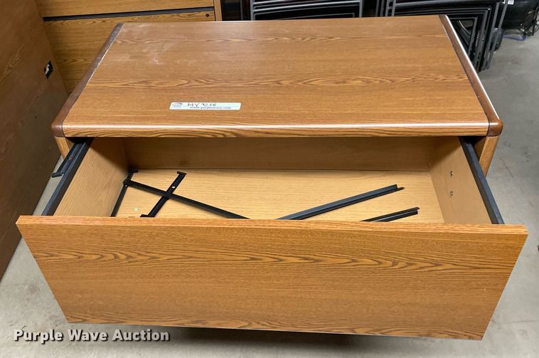 image for item MY9258 (3) wood lateral file cabinets
