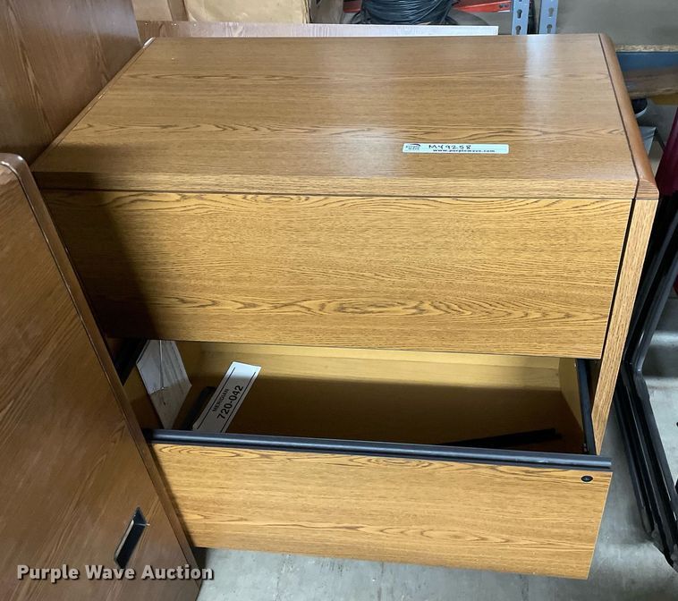 image for item MY9258 (3) wood lateral file cabinets