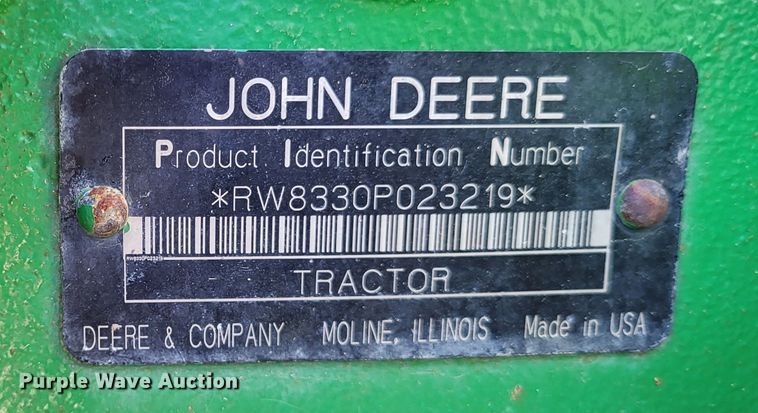 image for item DO3599 2008 John Deere 8330  MFWD tractor
