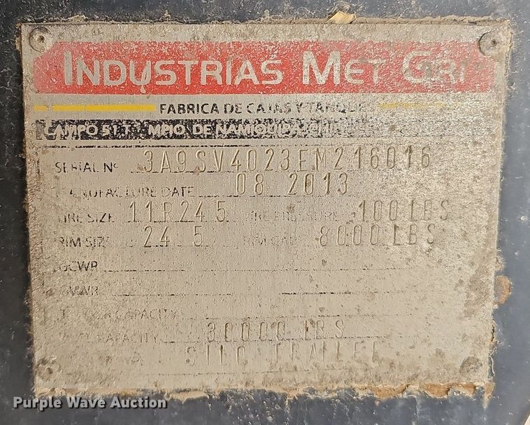 image for item DO4235 2014 MAS Trailers  silage trailer