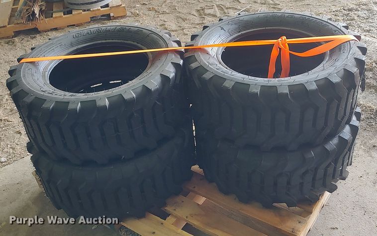image for item DQ0348 (4) Carlisle Chief 27x10.50-15 skid steer tires