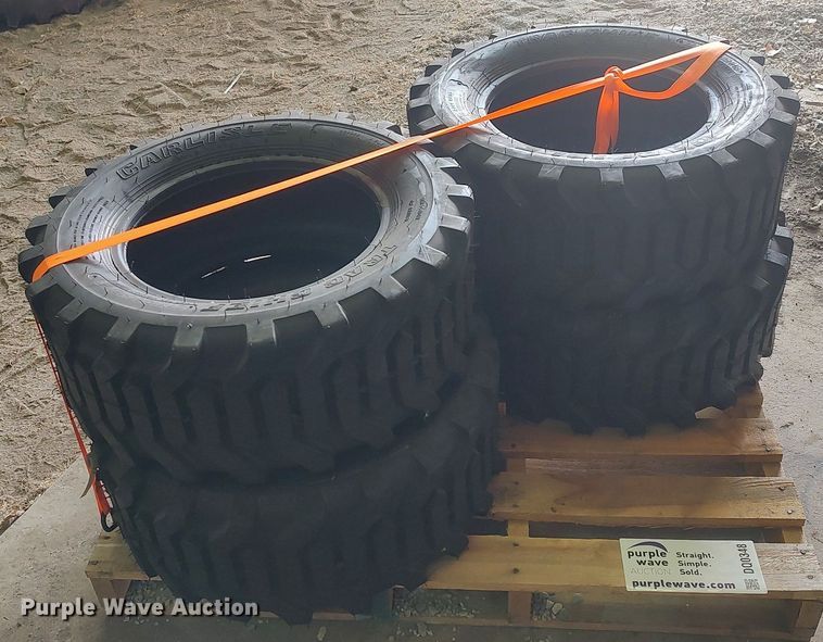 image for item DQ0348 (4) Carlisle Chief 27x10.50-15 skid steer tires