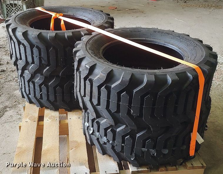 image for item DQ0348 (4) Carlisle Chief 27x10.50-15 skid steer tires