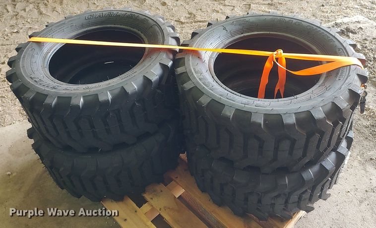 image for item DQ0348 (4) Carlisle Chief 27x10.50-15 skid steer tires
