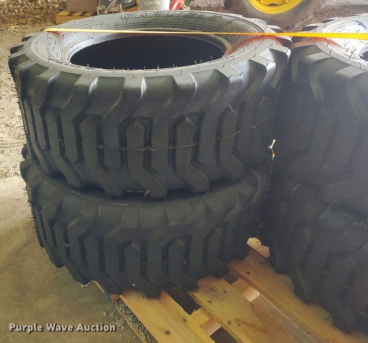image for item DQ0348 (4) Carlisle Chief 27x10.50-15 skid steer tires
