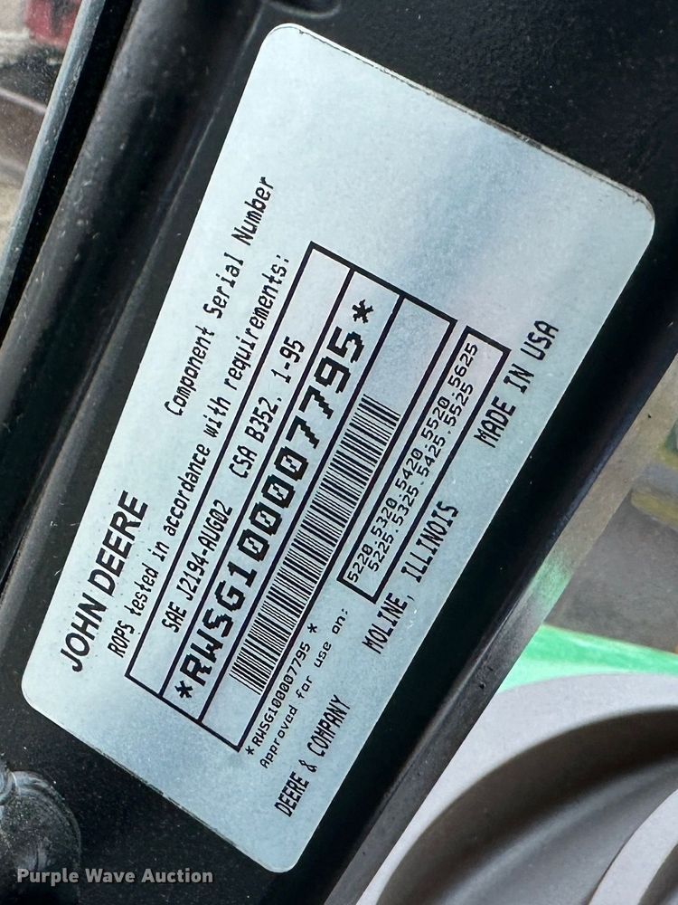 image for item DR5034 2007 John Deere 5225  MFWD tractor