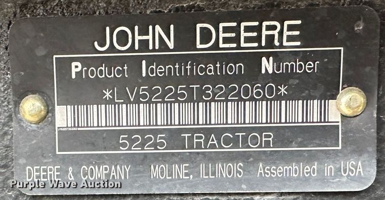 image for item DR5034 2007 John Deere 5225  MFWD tractor