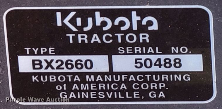 image for item HG9459 Kubota BX2660  MFWD tractor
