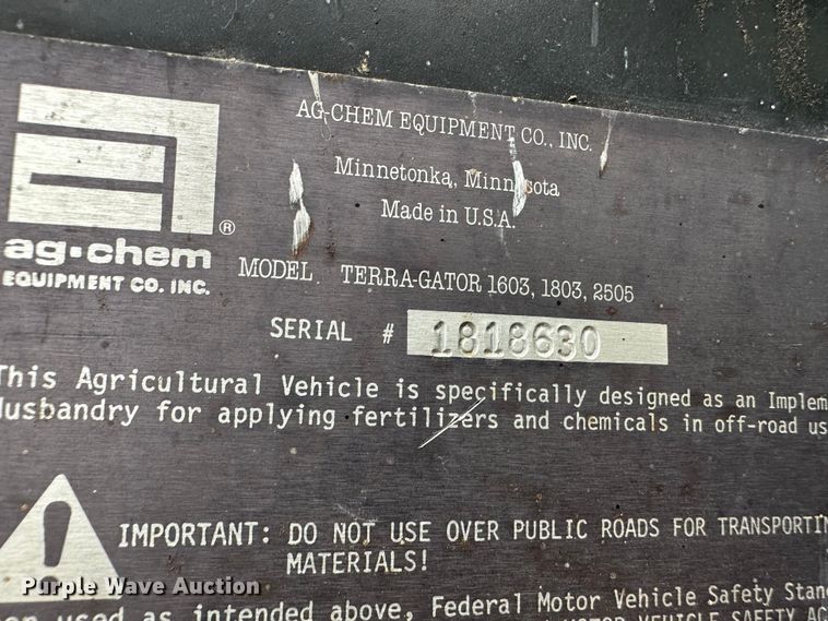 image for item JC9968 Ag-Chem TerraGator 1803  applicator