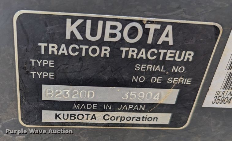 image for item KB9531 Kubota B2320D  MFWD tractor