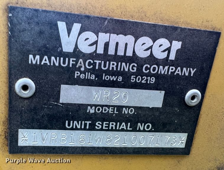 image for item KR9487 Vermeer WR20  hay rake