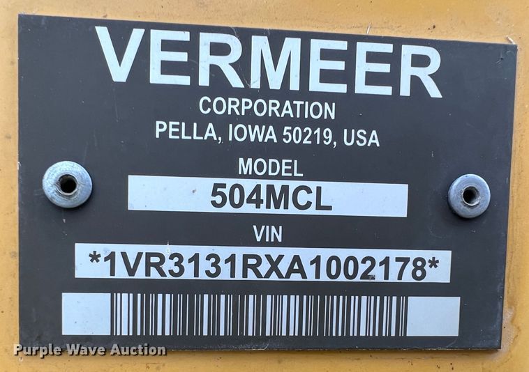 image for item KR9488 2010 Vermeer 504M Classic  round baler