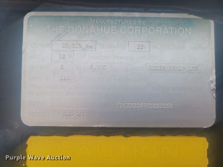 image for item LG9528 2008 Donahue EXG-180  windrower trailer