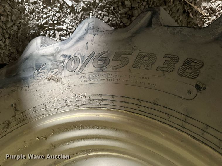 image for item LN9313 (4) 650/65R38 tires and wheels