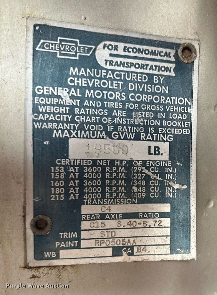 image for item LN9337 1964 Chevrolet 60  grain truck