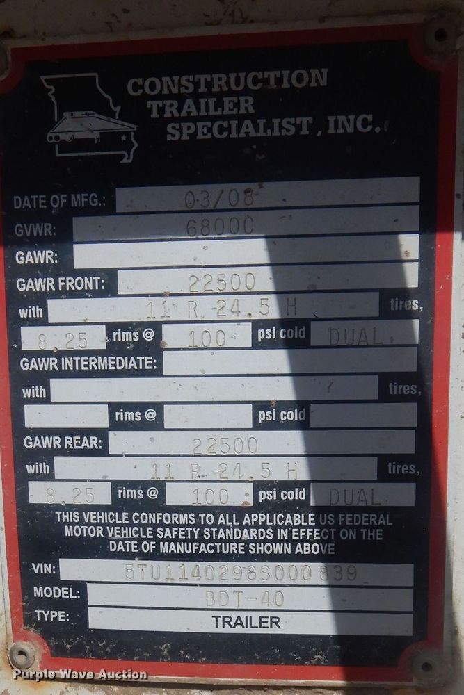 image for item DJ7008 2008 CTS BDT-40  bottom dump trailer