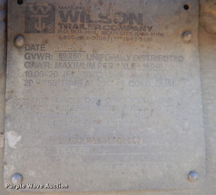 image for item DK5197 1995 Wilson Road Brute  flatbed trailer