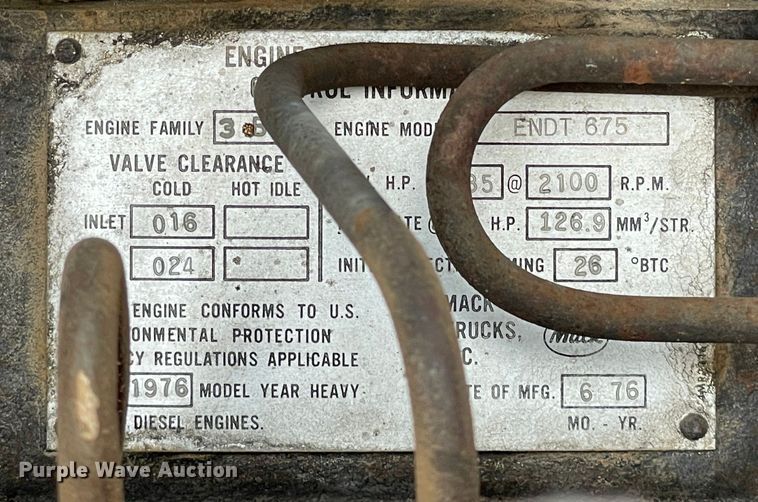 image for item DN4560 1977 Mack RL685LS  water truck