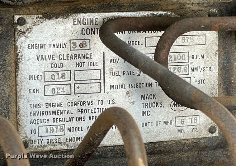 image for item DN4560 1977 Mack RL685LS  water truck