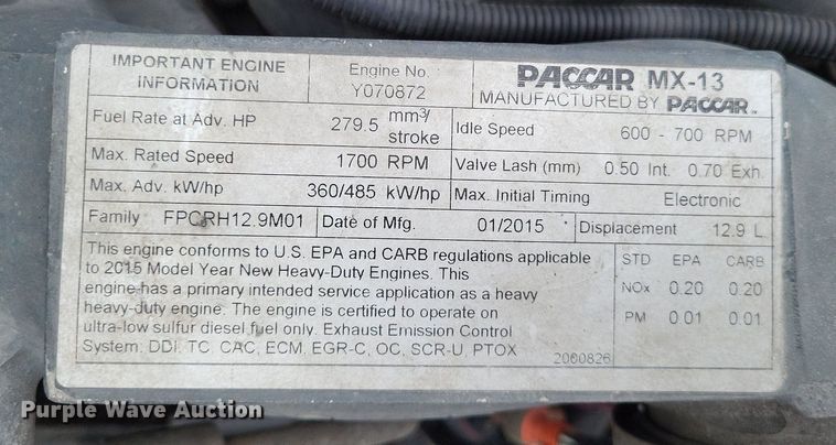 image for item DO3624 2016 Peterbilt 389  semi truck