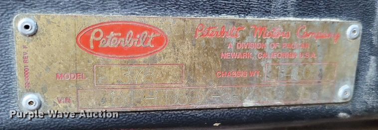 image for item DO3632 1993 Peterbilt 378  dump truck