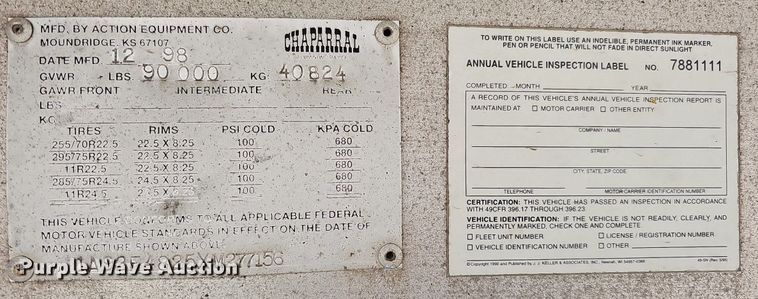 image for item DO4234 1999 Chaparral  flatbed trailer