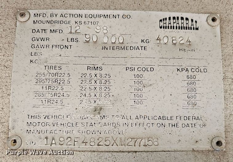 image for item DO4234 1999 Chaparral  flatbed trailer