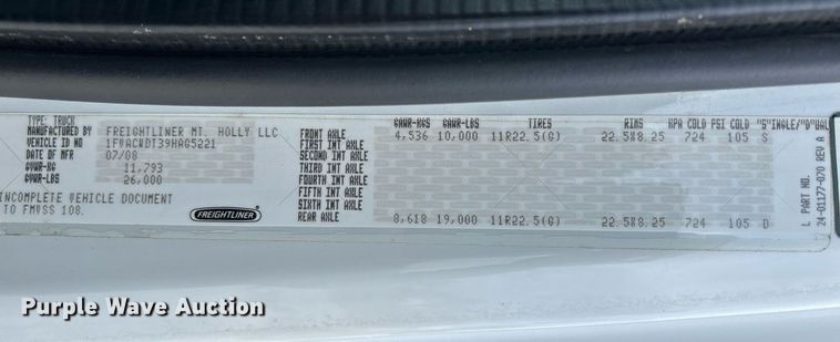 image for item DR4519 2009 Freightliner Business Class M2  box truck