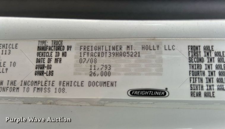 image for item DR4519 2009 Freightliner Business Class M2  box truck
