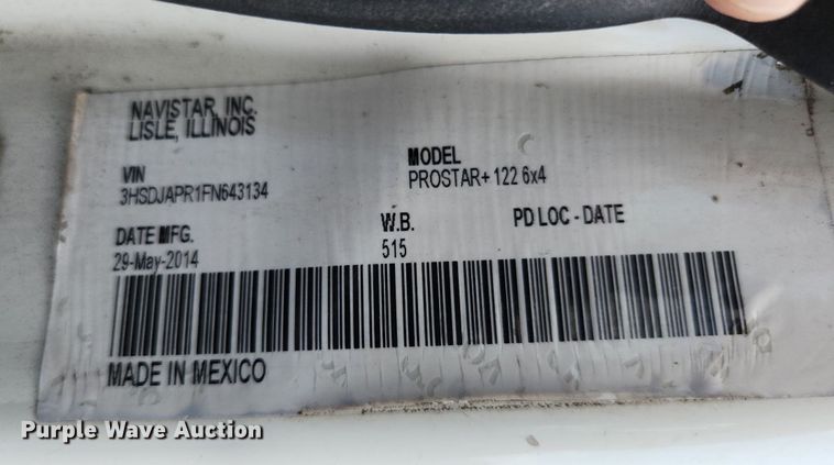 image for item EA9442 2015 International ProStar  semi truck