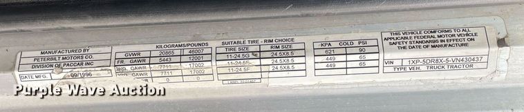 image for item LJ9565 1997 Peterbilt 379  semi truck