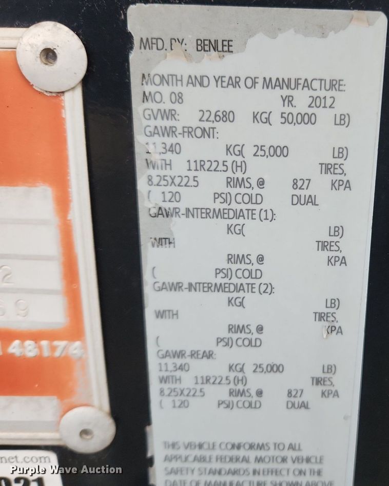 image for item MW9566 2013 Benlee TABM40  container trailer