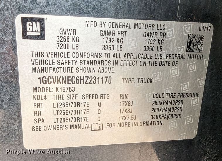 image for item DR6864 2017  Chevrolet Silverado 1500  Double Cab pickup truck