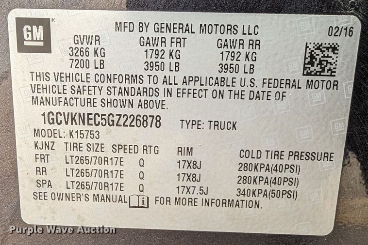 image for item DR6865 2016 Chevrolet Silverado 1500  Double Cab pickup truck