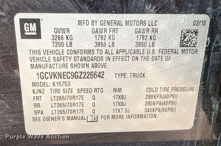 image for item DR6866 2016  Chevrolet Silverado 1500  Double Cab pickup truck