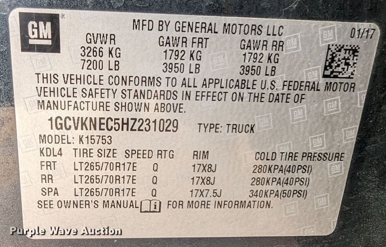 image for item DR6867 2017  Chevrolet Silverado 1500  Double Cab pickup truck