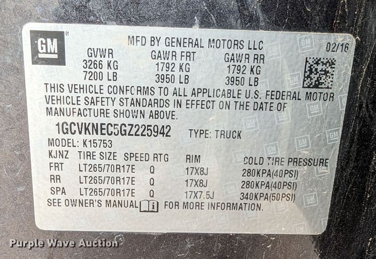 image for item DR6868 2016  Chevrolet Silverado 1500  Double Cab pickup truck