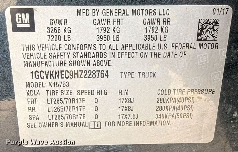 image for item DR6869 2017  Chevrolet Silverado 1500  Double Cab pickup truck