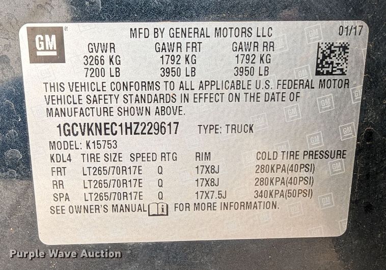 image for item DR6871 2017  Chevrolet Silverado 1500  Double Cab pickup truck