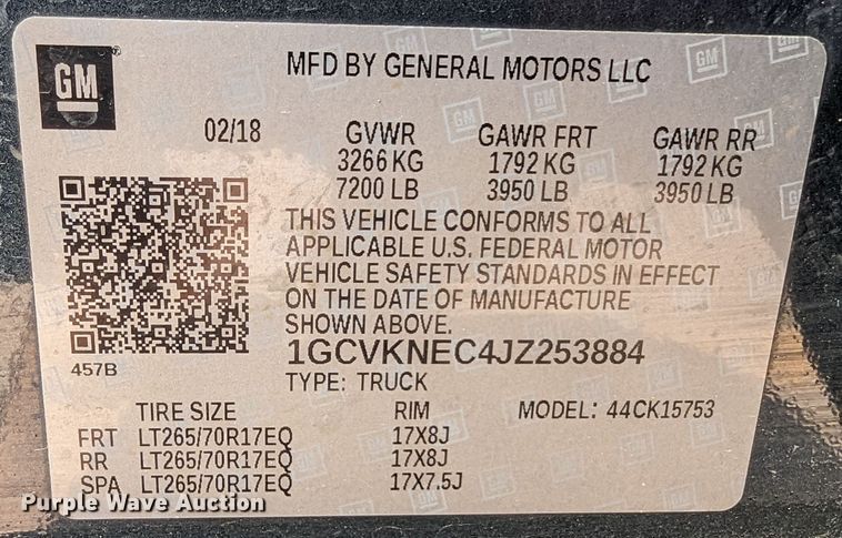 image for item DR6873 2018  Chevrolet Silverado 1500  Double Cab pickup truck