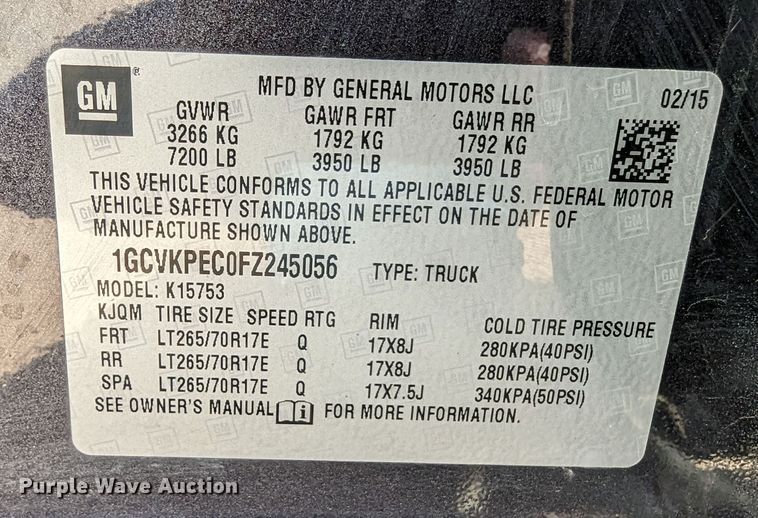 image for item DR6878 2015  Chevrolet Silverado 1500  Double Cab pickup truck