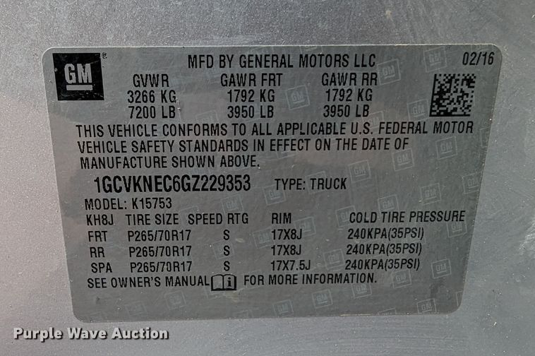 image for item DR6880 2016  Chevrolet Silverado 1500  Double Cab pickup truck