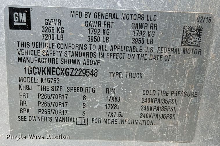 image for item DR6882 2016 Chevrolet Silverado  1500  Double Cab pickup truck