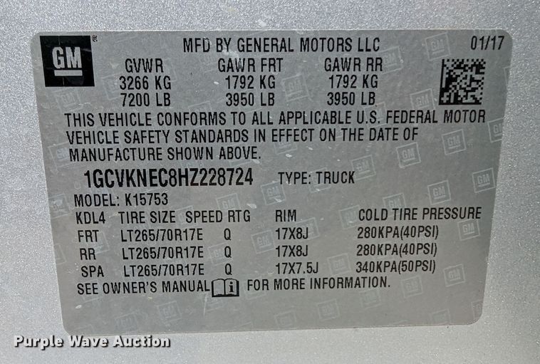 image for item DR6883 2017 Chevrolet Silverado  1500  Double Cab pickup truck