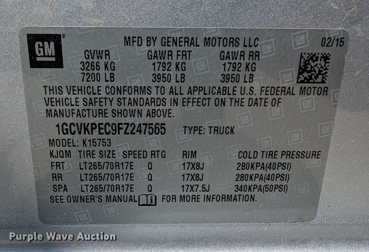 image for item DR6885 2015 Chevrolet Silverado 1500  Double Cab pickup truck