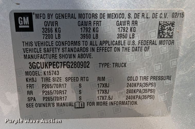 image for item DR6887 2015 Chevrolet Silverado 1500  Crew Cab pickup truck