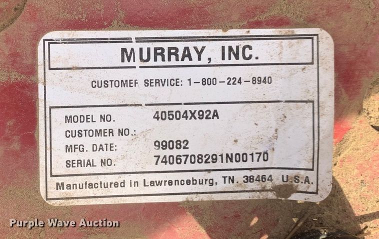 image for item LI9142 1999 Murray 40504X92A  lawn mower